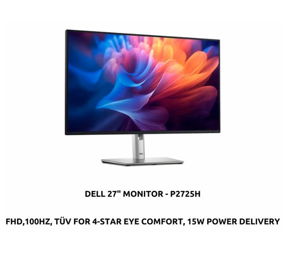 New P2725H 27 Inch QHD USB-C Monitor with 2560 X 1440 Pixels LCD for Dell Pro 27 Plus in Stock