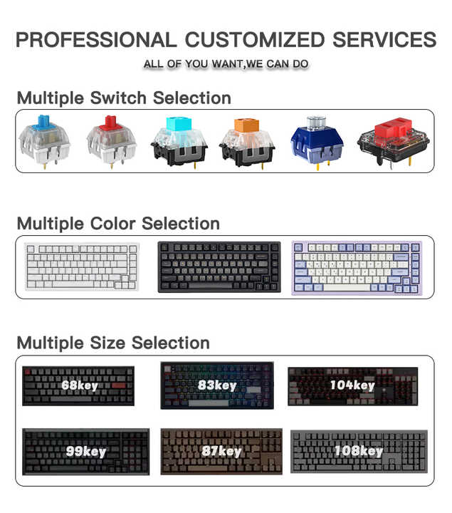 Custom M2 Keyboard 75% 83 Keys Gasket USB Wired Red Blue Switch Hot Swap RGB LED Plastic Mechanical Gaming Keyboard for Desktop