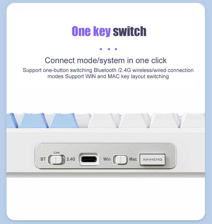 Customized XINMENG M75 Low Profile Custom Mechanical Keyboard Hot Swappable Mechanical 75 Wireless Gaming Keyboard