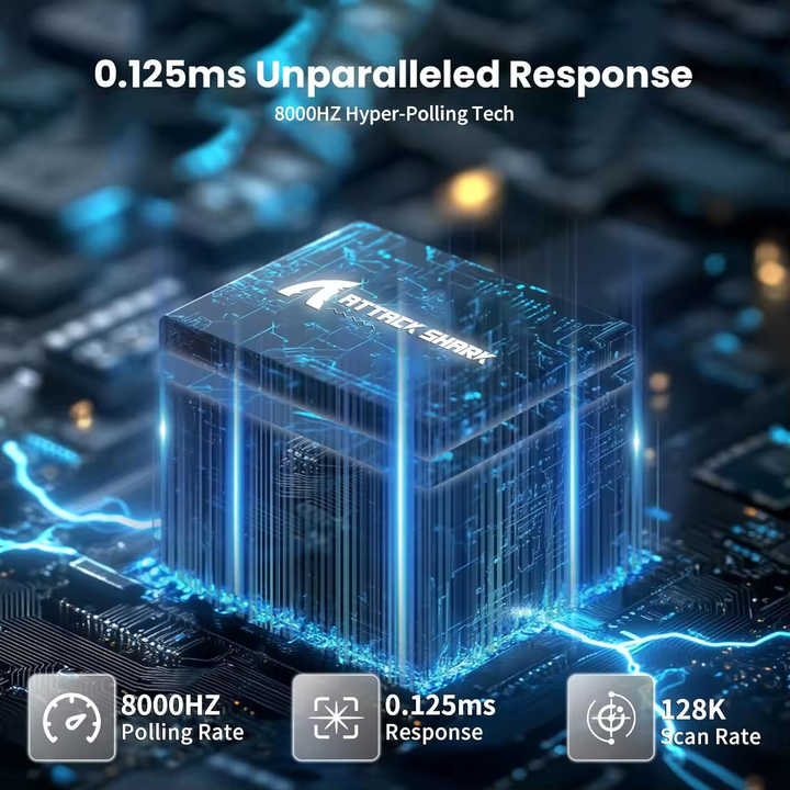 Attack Shark X68 He Wired RGB 8KHz English-Speaking Gaming Keyboard with RGB Lighting Desktop Gaming Mechanical Keyboard