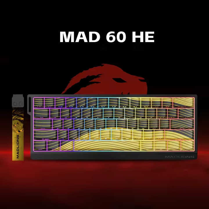 Madlions Magnetic 61/68 Key Wired Gaming RGB Layout Web Driver 8K Return Rate USB Connection for Desktop Mechanical Keyboard