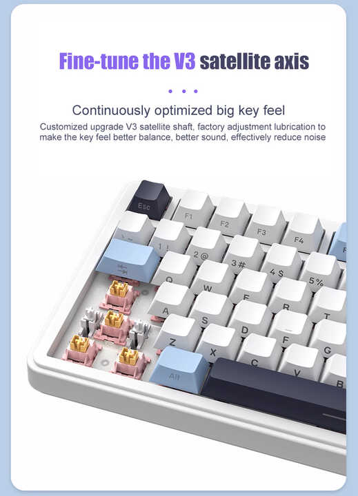 Customized XINMENG M75 Low Profile Custom Mechanical Keyboard Hot Swappable Mechanical 75 Wireless Gaming Keyboard