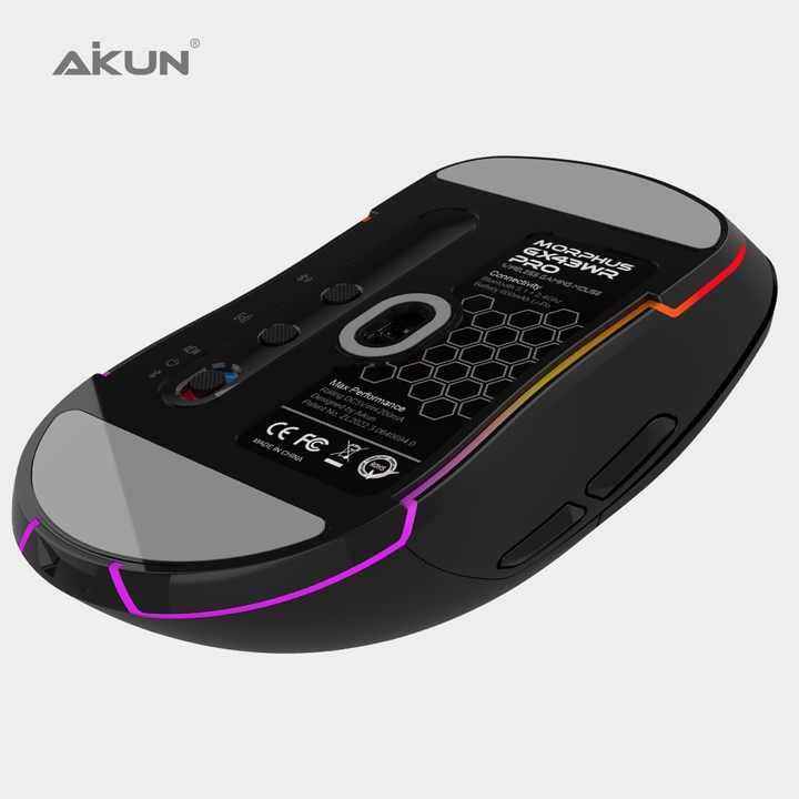 AIKUN GX43 Professional Wired 12800DPI Gaming Mouse with Two Upcovers Programmable RGB Backlight Macro Keys 1.8m Cable