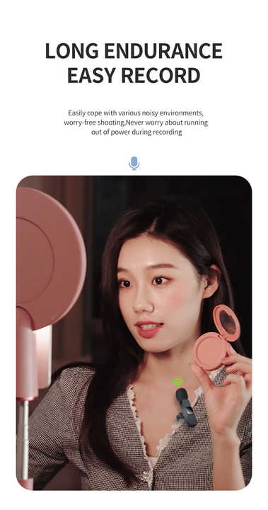 Mini 2Pack Wireless Lapel Microphone Live Stream Type C Phone Wireless Microphone